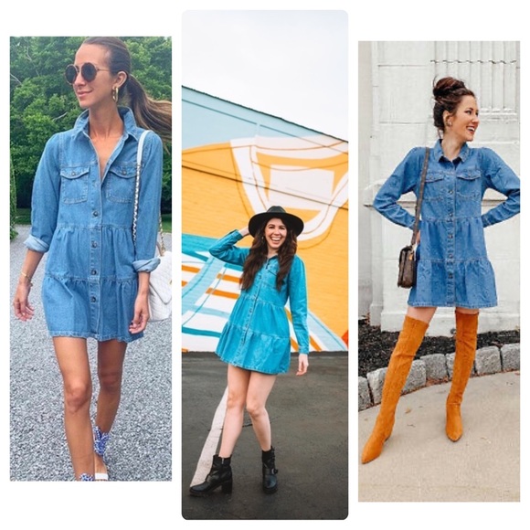 Free People Nicole Denim Shirt Dress - Picture 7 of 8